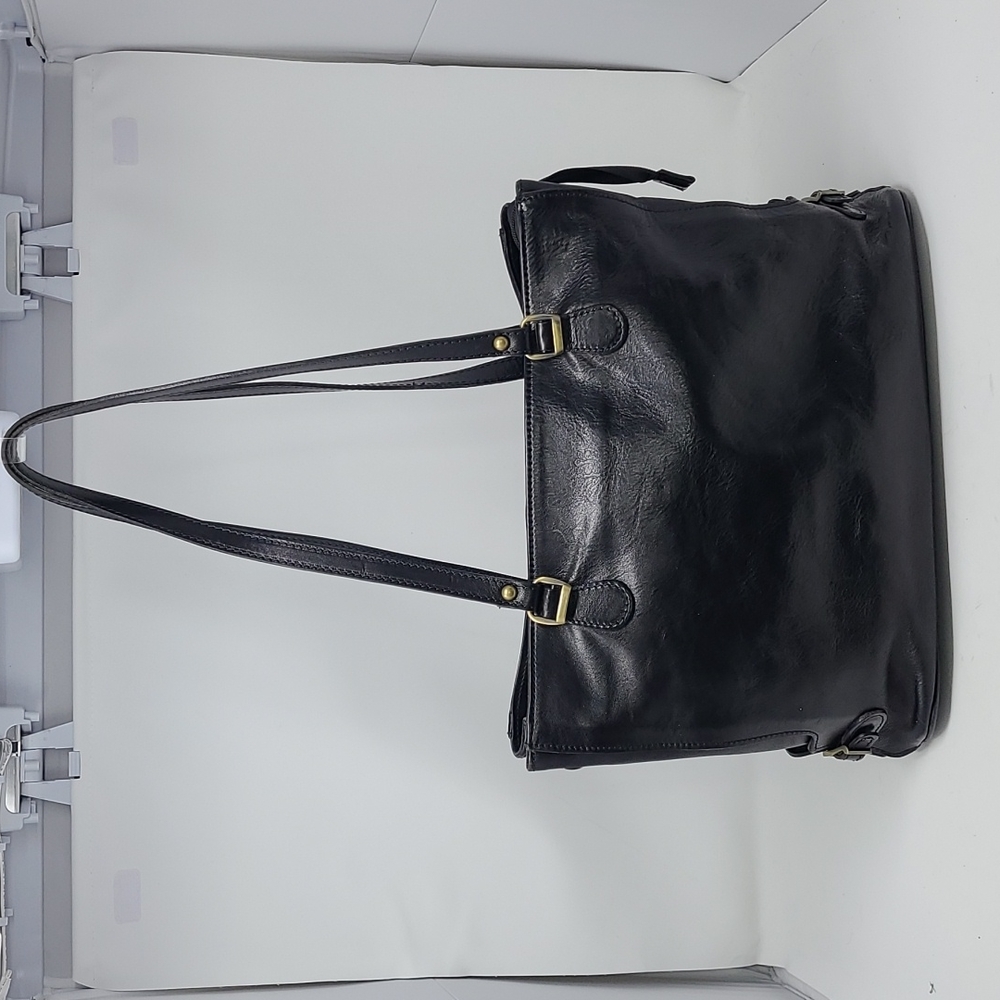Borse In Pelle Genuine Leather Black Shooulder Tote